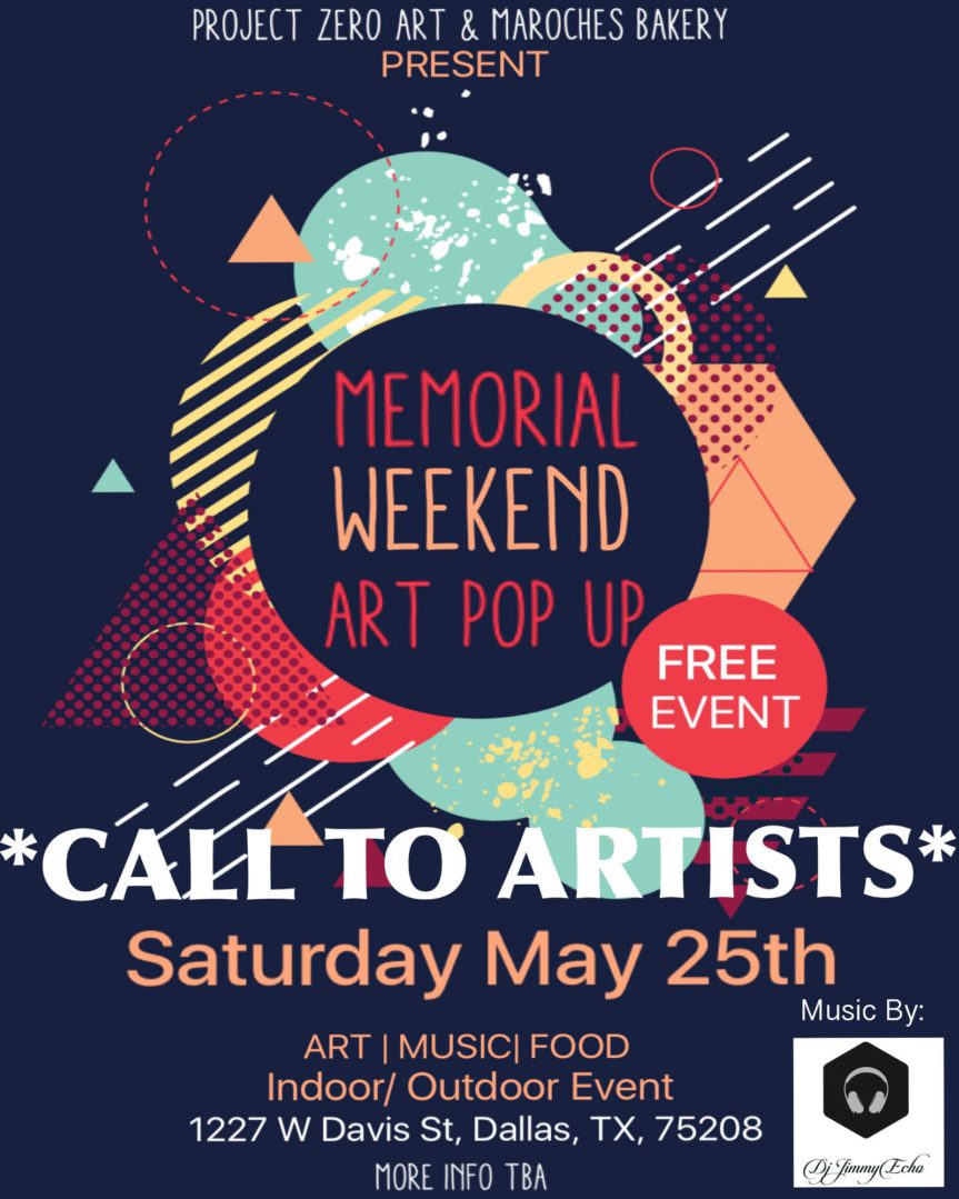 Memorial Weekend Art Pop Up call for artists