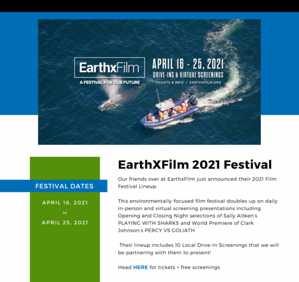 Join us for the 2021 EarthXFilm Festival April 16 – 25