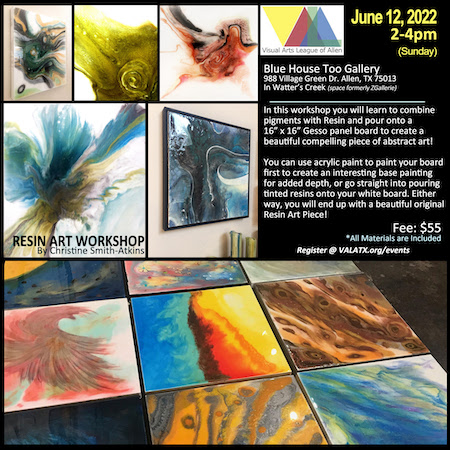 Resin Art Workshop By Christine Smith-Atkins – June 12th 2022